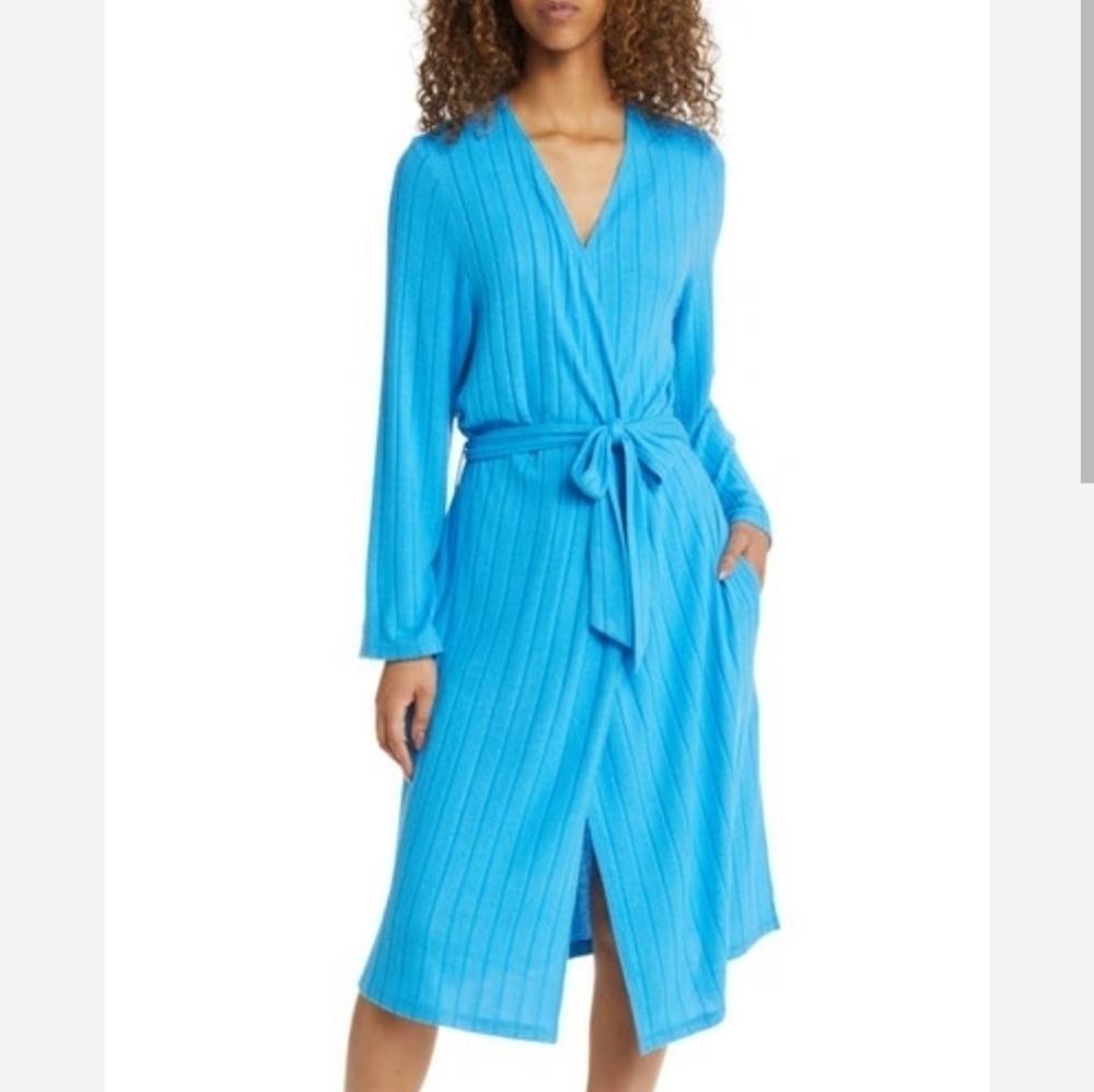 BP Ribbed Bright Blue Robe Size M - Picture 6 of 9